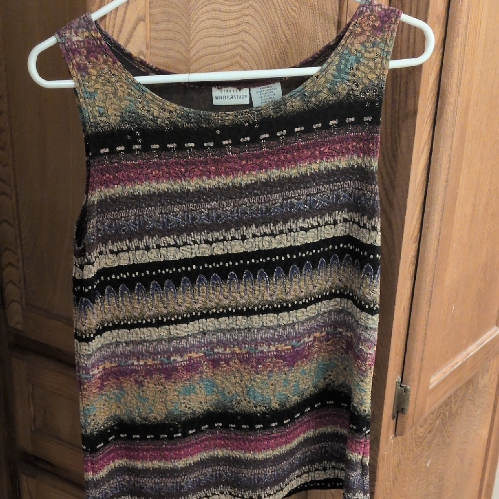 White Stag Black and Gray Sleeveless Graphic Tank Top